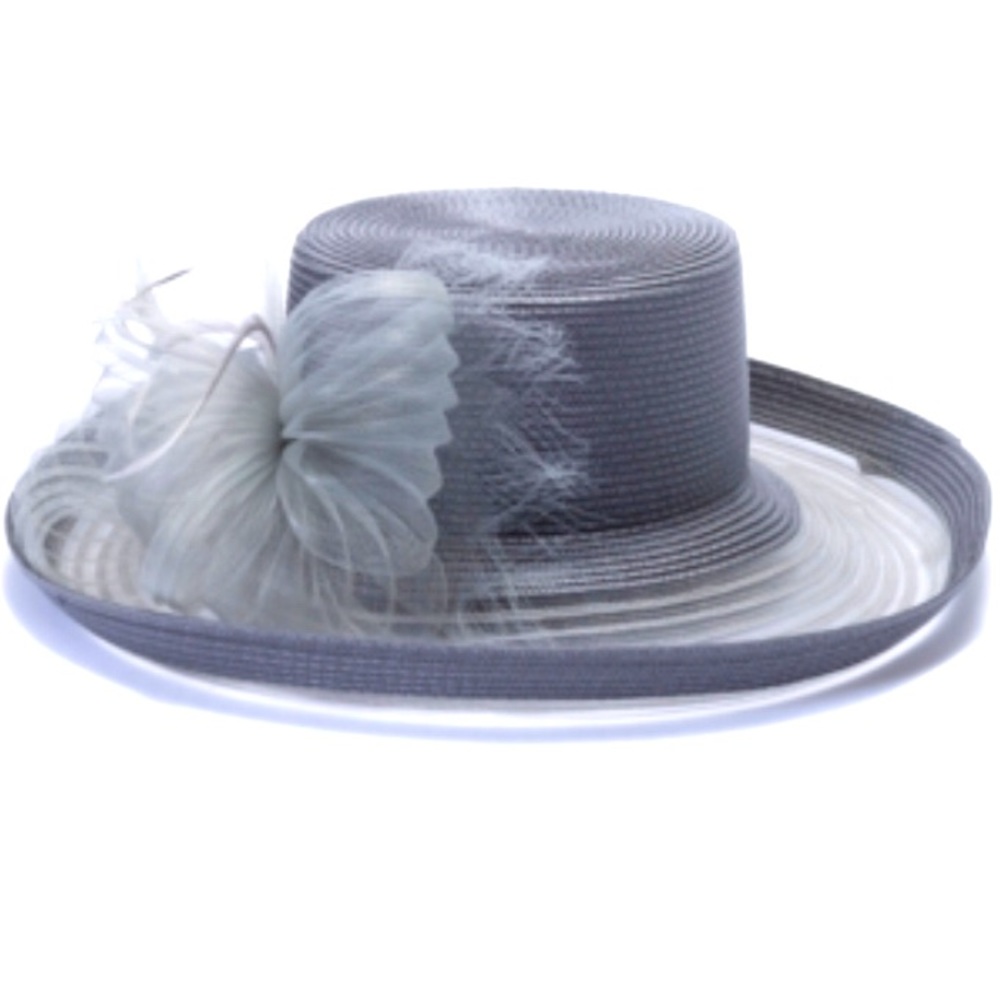 MILLINERY COLLECTION BELLISSIMO Fascinator SHEER-BRIM ROMANTIC DRESSY HAT.